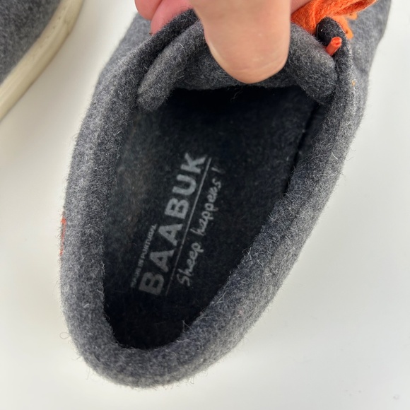 Baabuk merino wool sneakers men size EU 45 US 11.5 gray orange laces - Picture 9 of 10